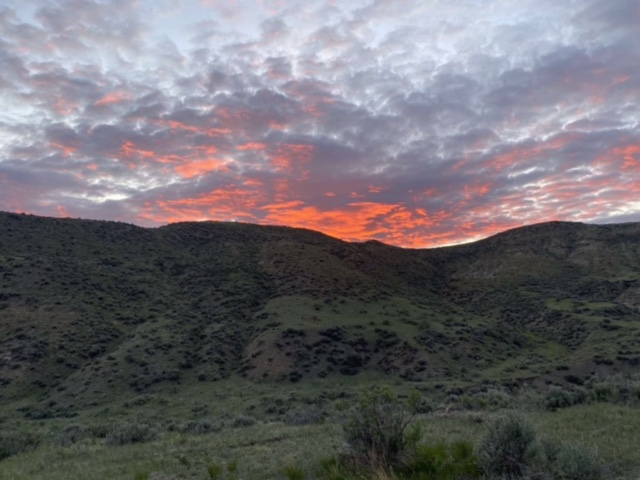 photo of a sunset over a hill.