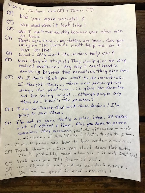 image of hand written discussion notes