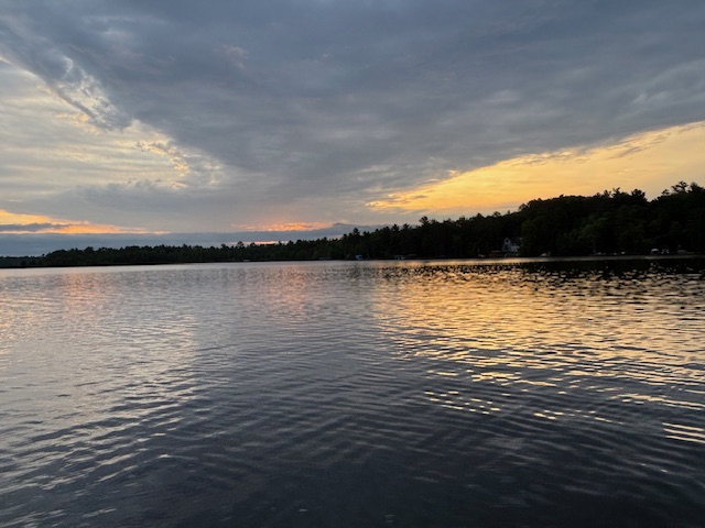 morning sun rise clouds on lake