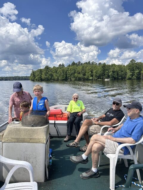 familly on barge boat