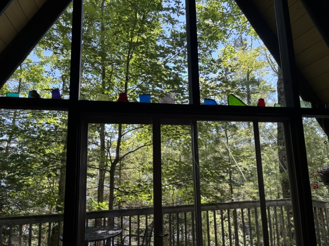 stain glass on ledge
