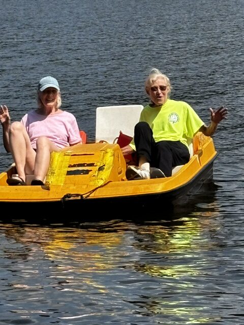 two women in paddleboat