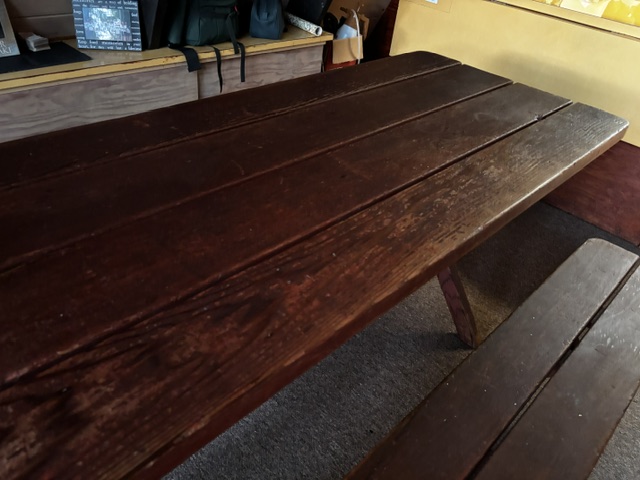 picnic table freshley oiled