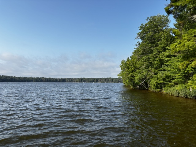 image of wavy lake from wind